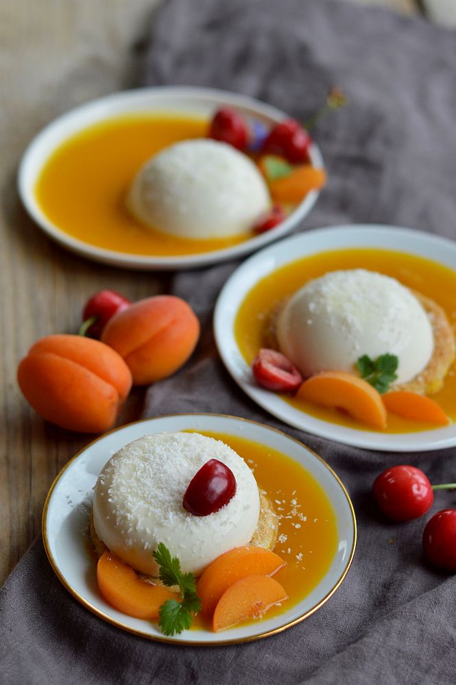 recette dessert végétal pannacotta coco abricots cerises Nutrigood