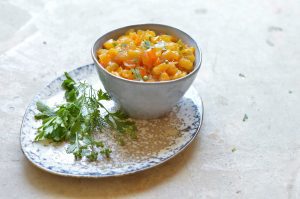 recette apéritive ananas poivron curry coriadre